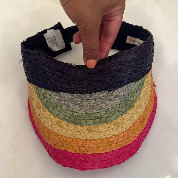 Jcrew Crewcut rainbow raffia visor O/S - Picture 1 of 5